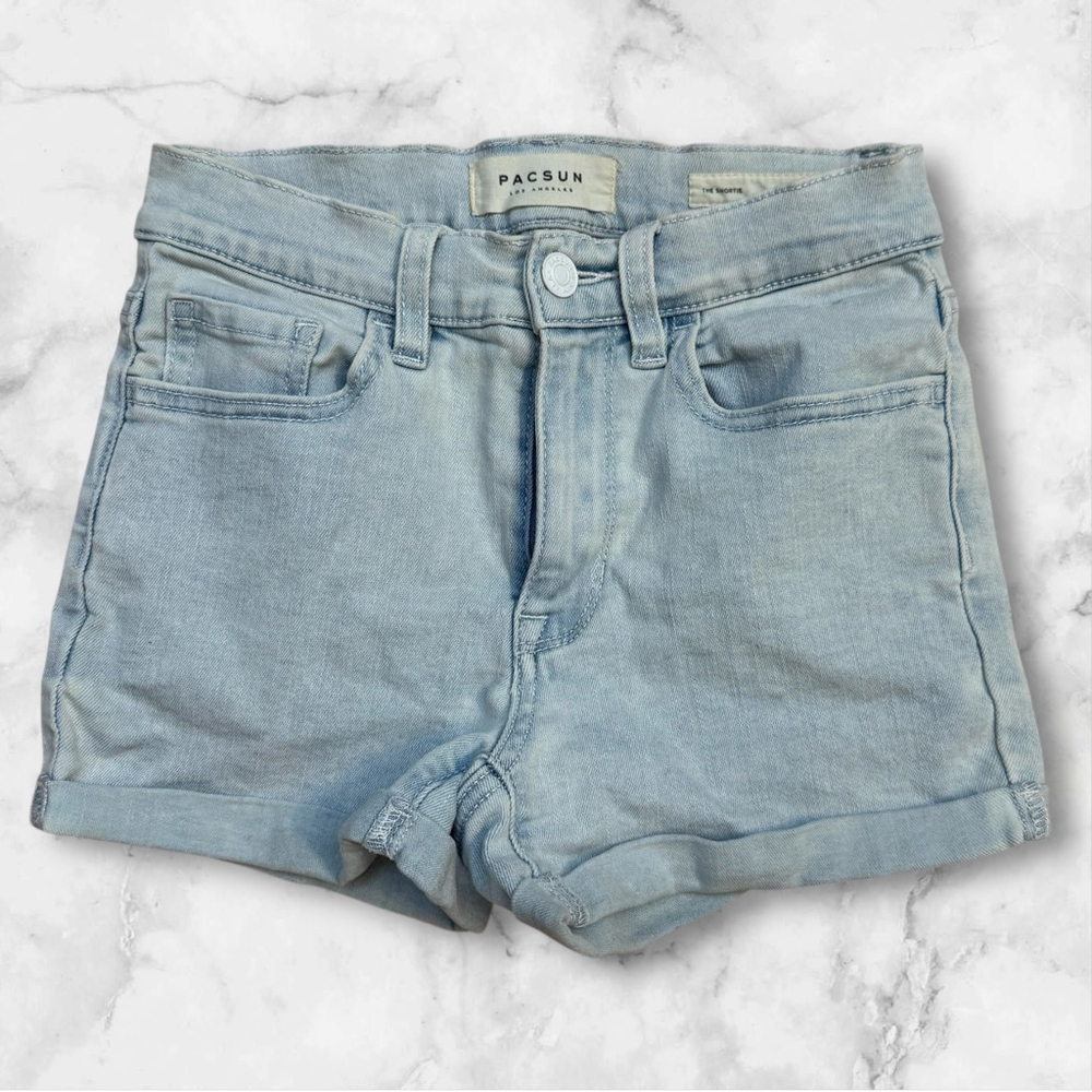 Pacsun Women's The Shortie Denim Shorts Light Blue Size 24